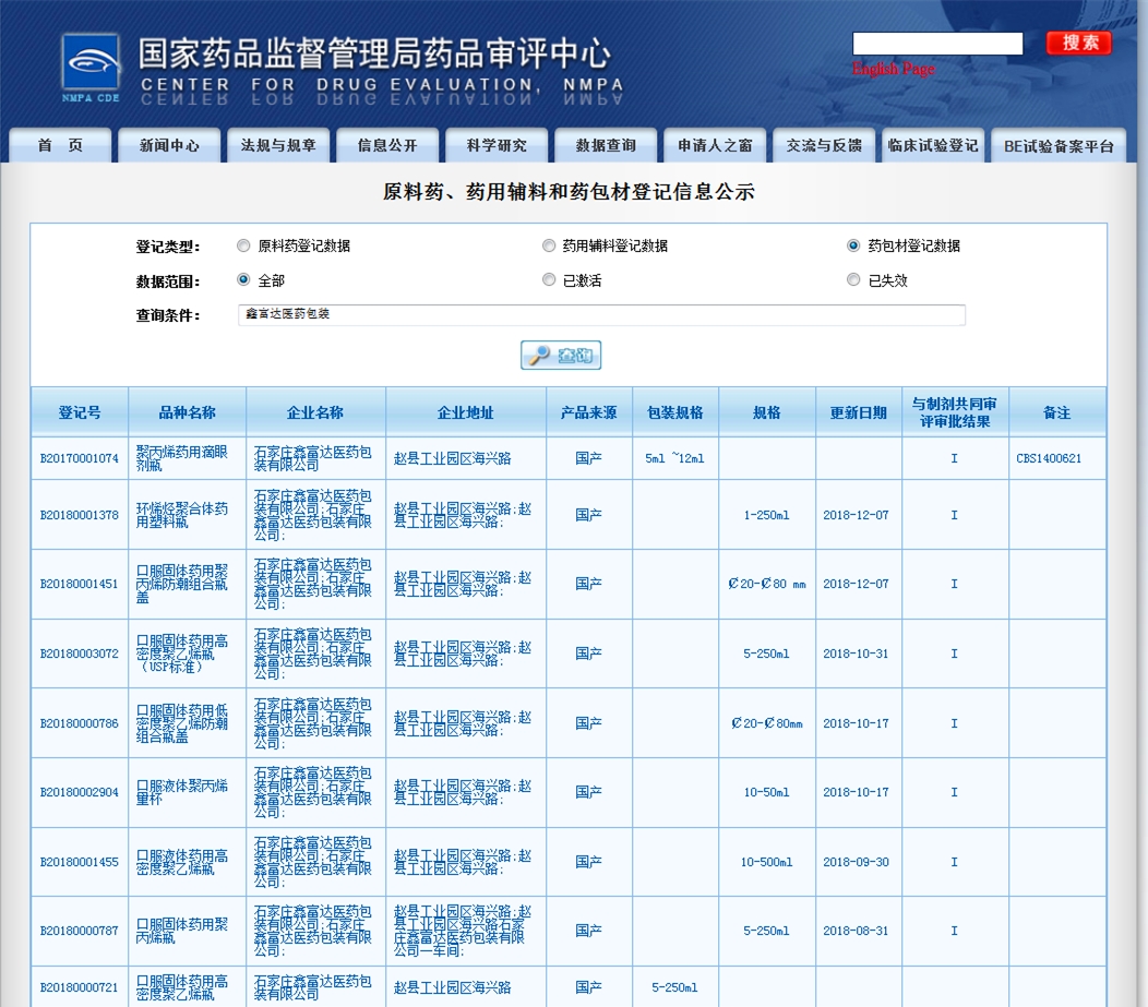 環(huán)烯烴聚合體（COP）藥用塑料瓶——已取得關(guān)聯(lián)審評(píng)登記號(hào)